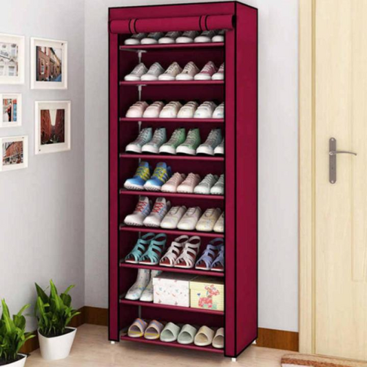 7, 8 & 9 Layer Portable Dustproof Shoe Rack